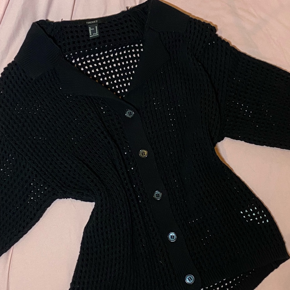 Forever 21 Black Knit Cardigan